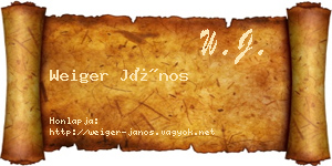 Weiger János névjegykártya