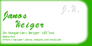 janos weiger business card